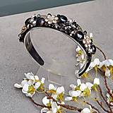 Ozdoby do vlasov - Dolce Vita Flowers Black ... čelenka - 18208623_