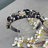 Ozdoby do vlasov - Dolce Vita Flowers Black ... čelenka - 18208624_