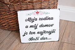 Dekorácie - Biela tabuľka Moja rodina... - 18208300_