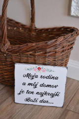 Dekorácie - Biela tabuľka Moja rodina... - 18208302_