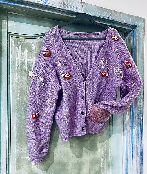 Svetre a kardigány - Vlnený sveter V lese farebnom: Be blessed - 18208931_