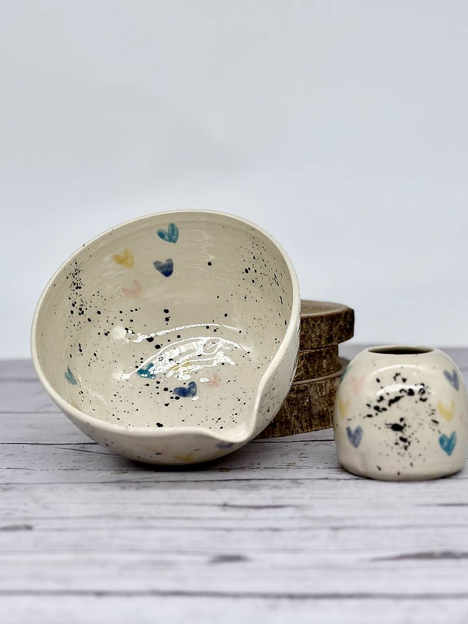 Farebné srdiečka - matcha set