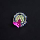 Brošne - Vyšívaná brošňa AURA - 18208321_