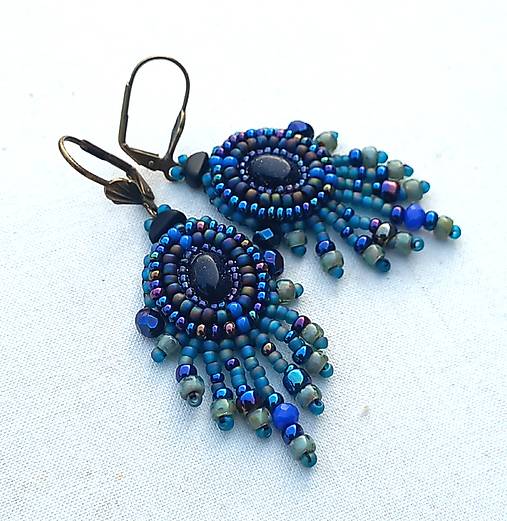 Náušnice - Modré - 18208388_