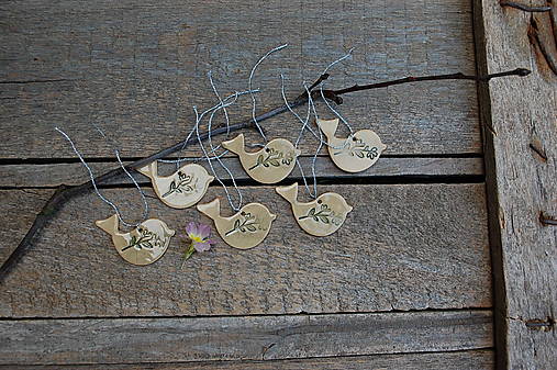 Dekorácie - Keramický vtáčik Natur - 18207188_