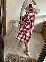 Sukne - ..ako GinGHAM vánok... sukňa červeno/biela - 18208974_