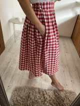 Sukne - ..ako GinGHAM vánok... sukňa červeno/biela - 18208979_