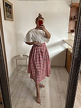 Sukne - ..ako GinGHAM vánok... sukňa červeno/biela - 18208980_