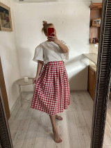 Sukne - ..ako GinGHAM vánok... sukňa červeno/biela - 18208984_