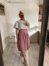 Sukne - ..ako GinGHAM vánok... sukňa červeno/biela - 18208988_