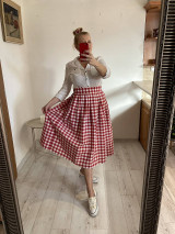 Sukne - ..ako GinGHAM vánok... sukňa červeno/biela - 18208999_