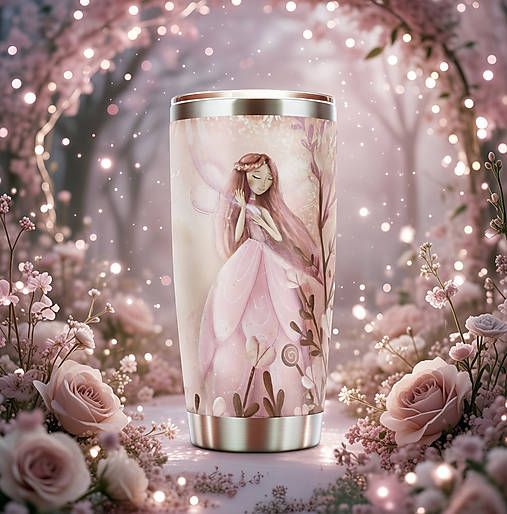 Nádoby - Termohrnček s ilustráciou z knihy Vivi a Lili v ríši víl (Víla Janka Nebojanka) - 18207913_