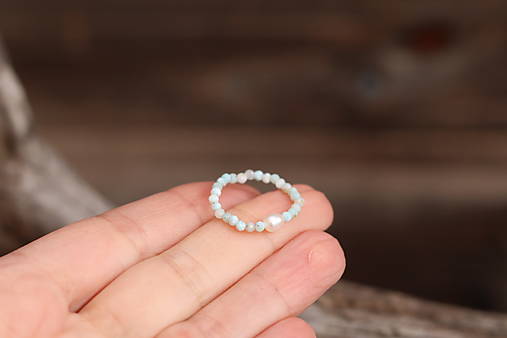 Prsteň larimar, perla