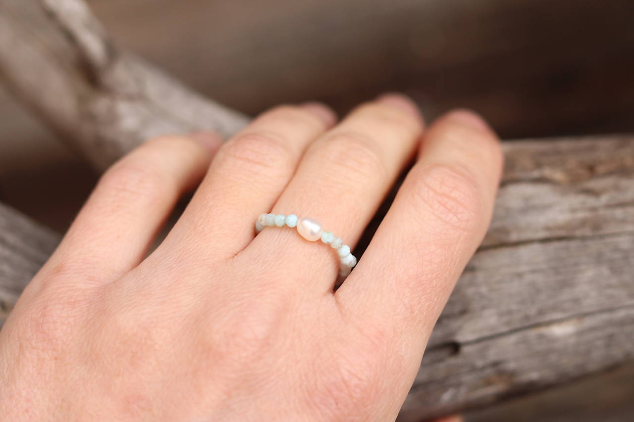 Prsteň larimar, perla