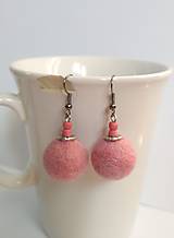 Náušnice - Plstené náušnice- Ružovky - 18209087_