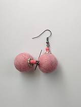 Náušnice - Plstené náušnice- Ružovky - 18209089_