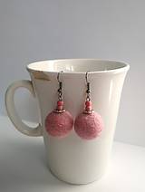 Náušnice - Plstené náušnice- Ružovky - 18209090_