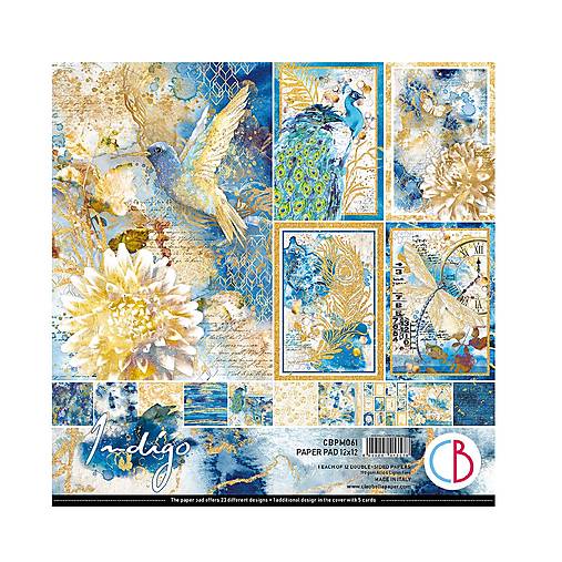 Papier - Ciao Bella Indigo scrapbook papier 12x12 - 18210661_