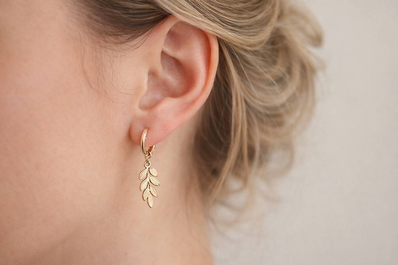 Náušnice s lístkom Elena