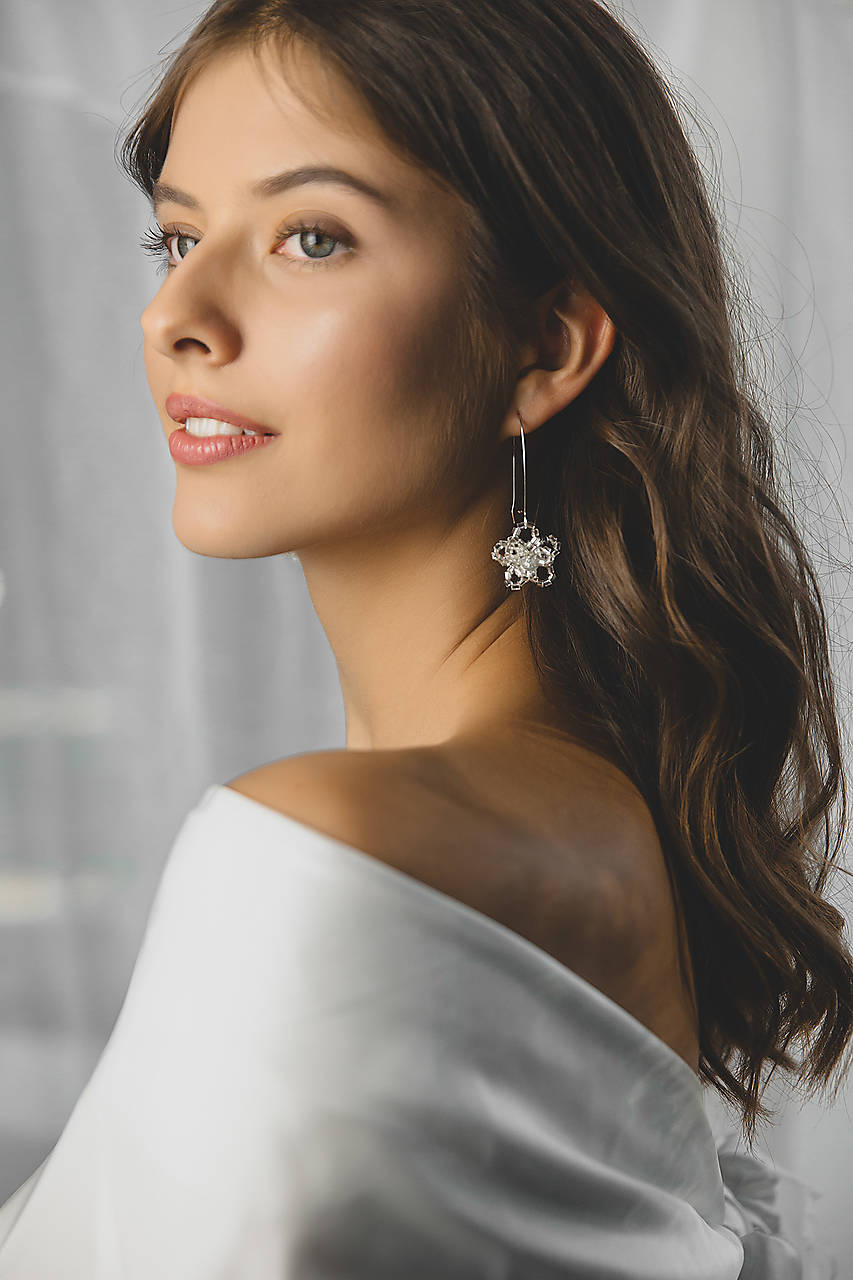 Svadobné náušnice kvety Elena