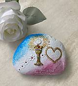 Dekorácie - Maľovaný kameň - Pamiatka na prvé sväté prijímanie - 18209884_