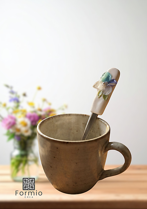 Kávová lyžička s hortenziou