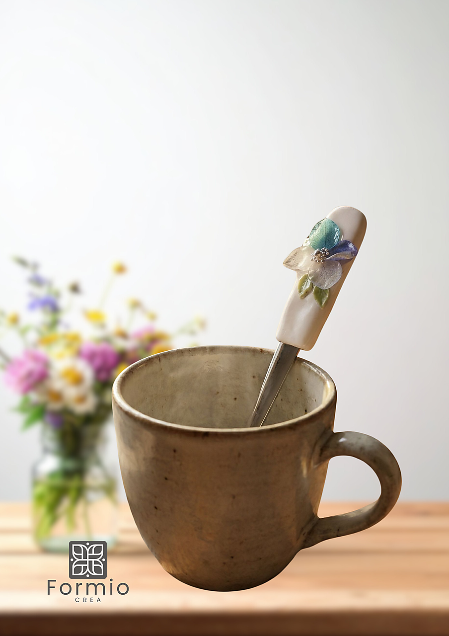 Kávová lyžička s hortenziou