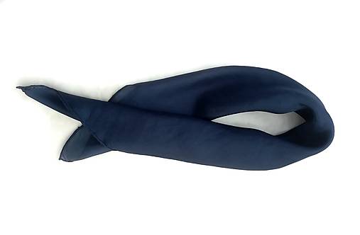 Šatky - "navy blue" hodvábná šatka  55x55cm skladom - 18210841_