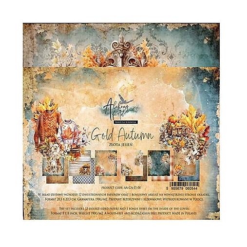 Papier - Scrapbook papier 8x8 Gold Autumn - 18214310_