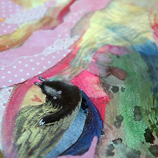 Moje ružové obláčiky/ Originál obrázok/ koláž