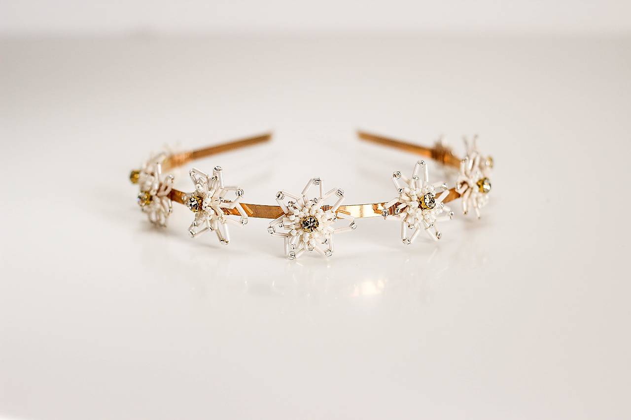 Svadobná čelenka s kvetmi Elena