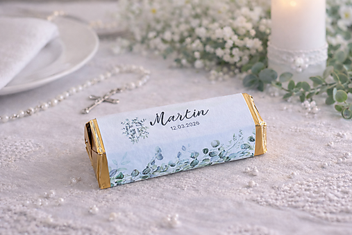 Darčeky pre svadobčanov - Personalizované čokoládky na 1.sv.prijímanie - 18212802_