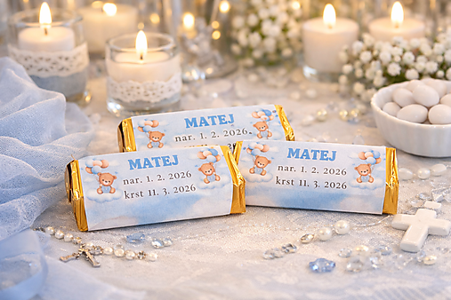 Darčeky pre svadobčanov - Personalizované čokoládky na krstiny - 18212817_