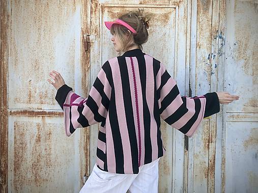 Svetre a kardigány - STRIPE! kabátik (Visor) - 18212947_