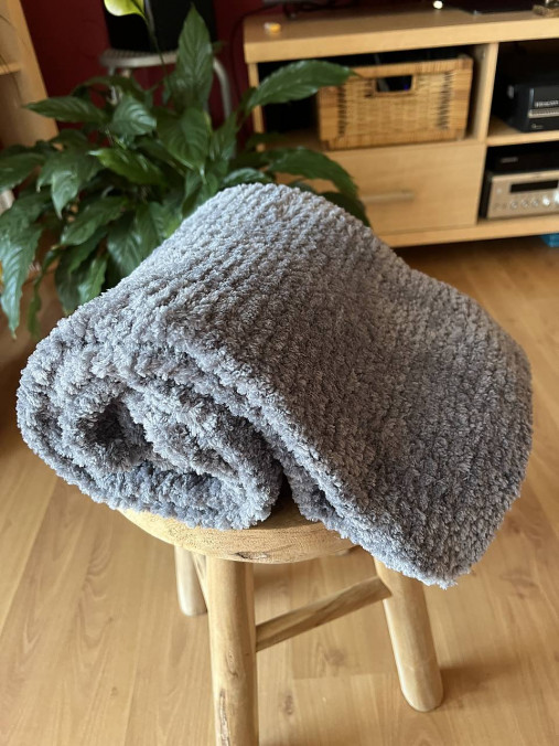 Detský textil - Heboučká deka do kočárku - tmavě šedá - 18212338_