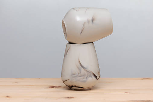 Šálka bez uška mramorovaná 200 ml (veľká,hnedá)