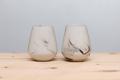 Šálka bez uška mramorovaná 200 ml (veľká,hnedá)