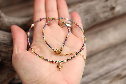 Náhrdelník zirkon a mix minerálov