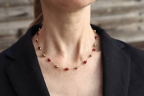 Náhrdelník rubínový jadeit