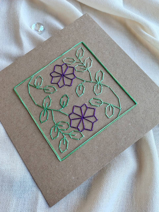 Papiernictvo - Geokvety - vyšívaná pohľadnica - 18211926_