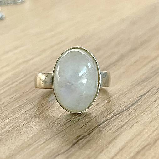 ZĽAVA 50%  Moonstone Ag925 Silver Ring  / Strieborný prsteň s mesačným kameňom E071