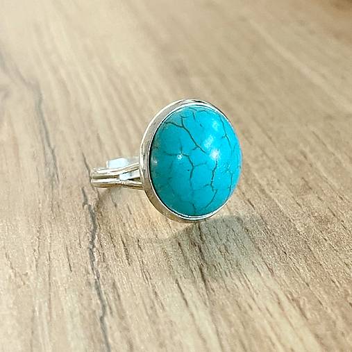 Tyrkenite Silver Ring  / Vintage starostrieborný prsteň s tyrkenitom E071