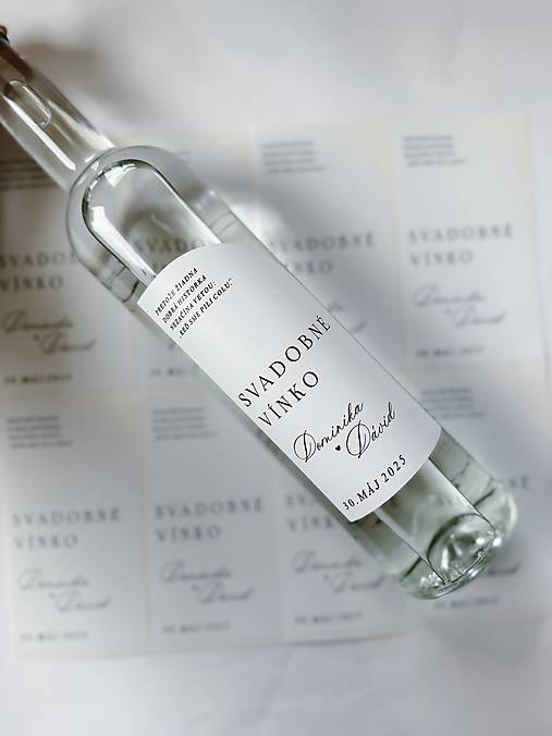 Úložné priestory & Organizácia - Nálepky na svadobnú pálenku/víno 320 - 18215829_