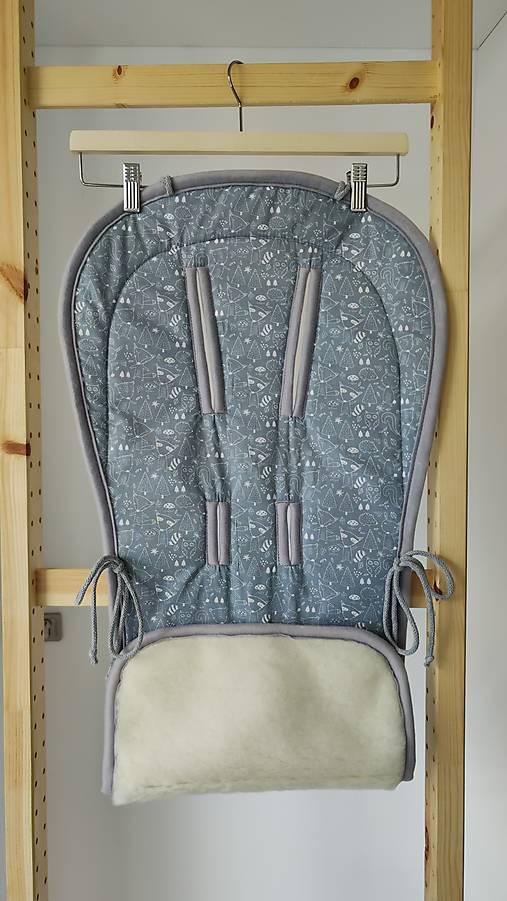 Detský textil - VLNIENKA Podložka do kočíka Britax Römer Smile 5Z 100 % MERINO Top super wash Natural Zvieratká oceľovo modré - 18215486_