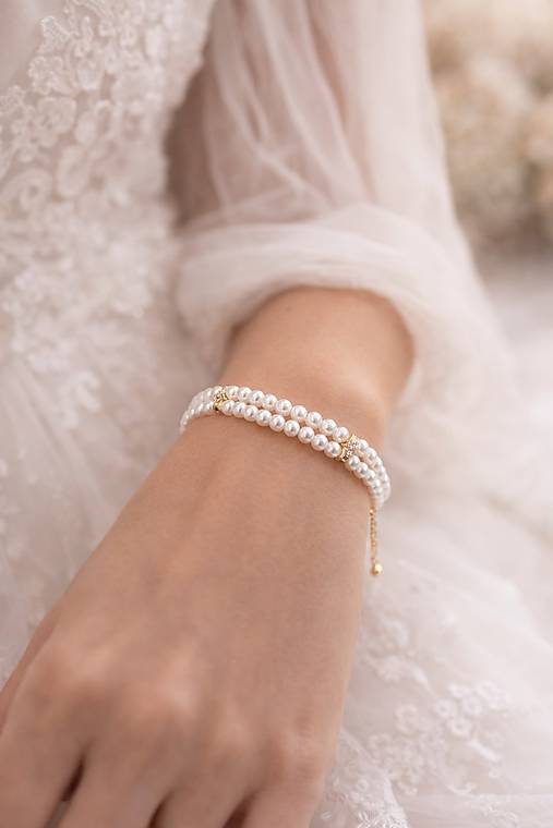 Perlový dvojradový náramok Elena