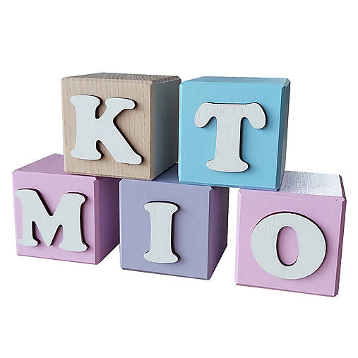 Meno na drevených kockách 5,5cm cena za kus