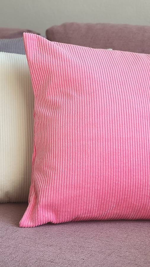 Úžitkový textil - Menčestrový poťah na vankúš - ružová - 18215601_