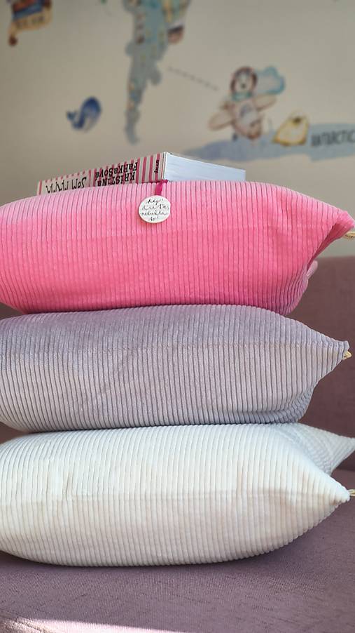 Úžitkový textil - Menčestrový poťah na vankúš - sivá - 18215615_