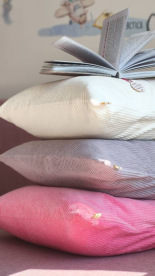 Úžitkový textil - Menčestrový poťah na vankúš - biela (ecru) - 18215638_