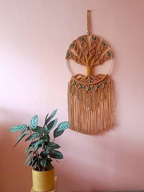 Obrazy - Macramé Boho Strom života - duša prírody - 18215038_